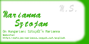 marianna sztojan business card